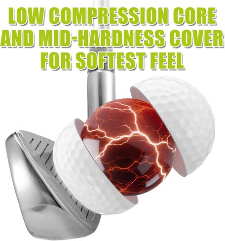 24 Pcs Duo Soft Golf Balls Senior Golf Balls Yellow Golf Balls Distance Golf Balls Super Soft Golf Balls Senior Colored Soft Golf Balls Yellow Golf Balls Low-compression Supersoft Golf Ball in Saudi Arabia