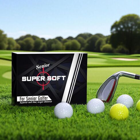 24 Pcs Duo Soft Golf Balls Senior Golf Balls Yellow Golf Balls Distance Golf Balls Super Soft Golf Balls Senior Colored Soft Golf Balls Yellow Golf Balls Low-compression Supersoft Golf Ball in Saudi Arabia