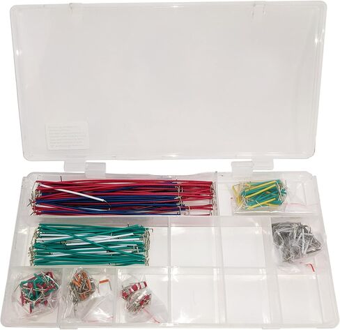 RSR Electronics 350 Piece Breadboard Jumper Wire Kit with Plastic Storage Case, Assorted Lengths and Colors in Saudi Arabia