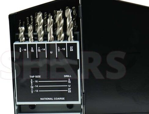 18 PCS #6-32 إلى 1/2-13 NC #36 إلى 27/64 HSS SPORAL FLUTE BOTTION TAP & DRIER SET 404-7276 P) in Saudi Arabia