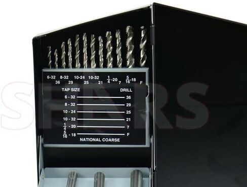 18 PCS #6-32 إلى 1/2-13 NC #36 إلى 27/64 HSS SPORAL FLUTE BOTTION TAP & DRIER SET 404-7276 P) in Saudi Arabia