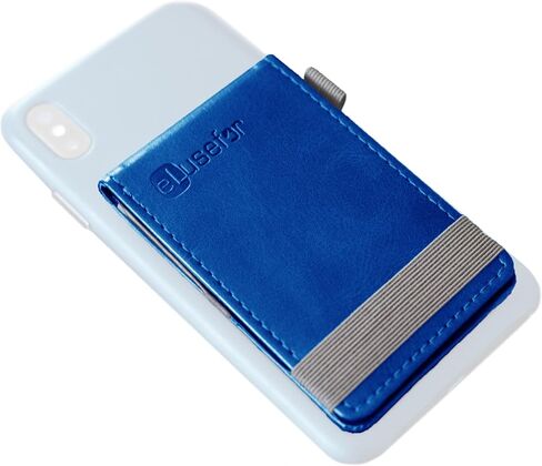 Stick-On Phone Wallet for Back of iPhone or Android Case | 6 Sleeve Credit Card Holder - Pocket for Cards, Money & ID - Built-in Stand - Waterproof Material - Travel, Work & Life-Proof (Orange) in Kuwait