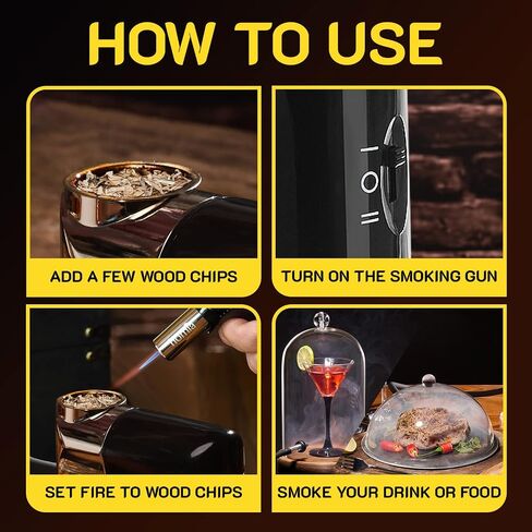 Cocktail Smoker Kit - Whiskey Smoker Kit - Smoke Infuser - Universal Kit, 14 PCS, Smoker Machine with Accessories and Wood Chips - Indoor Smoker - Gift for Men in Kuwait