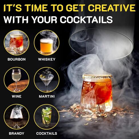 Cocktail Smoker Kit - Whiskey Smoker Kit - Smoke Infuser - Universal Kit, 14 PCS, Smoker Machine with Accessories and Wood Chips - Indoor Smoker - Gift for Men in Kuwait