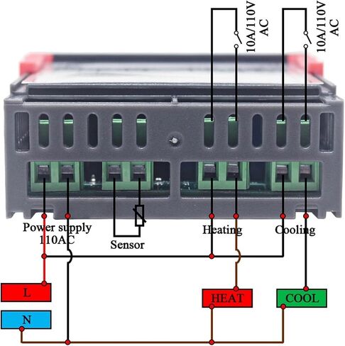 Digital KT1000 Temperature Controller C/F Thermostat 10A Relay Thermoregulator Heating Cooling Switch Regulator for Incubator(KT1000 110-220V) in Saudi Arabia