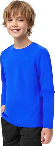 Auranso Boys Compression Hermal Shirt Fleece Long Long Mortic Athletic Sportic Paselayer Kids Lundershirts in Saudi Arabia
