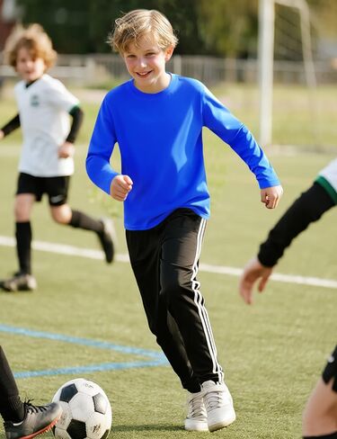 Auranso Boys Compression Hermal Shirt Fleece Long Long Mortic Athletic Sportic Paselayer Kids Lundershirts in Saudi Arabia