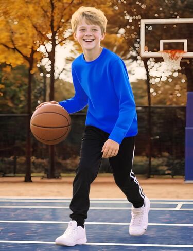 Auranso Boys Compression Hermal Shirt Fleece Long Long Mortic Athletic Sportic Paselayer Kids Lundershirts in Saudi Arabia