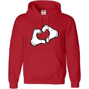 Go All Out Mickey Heart Hands Mens Women Sweatshirt Hoodie in Saudi Arabia