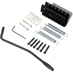 Alnicov A Set of Left handed Flat Saddle Single Tremolo Bridge System for 6 String Electric Guitar Parts Black in Saudi Arabia