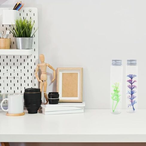 أنابيب اختبار البلاستيك ، 50 حزمة 115 مل اختبار أنابيب اختبار مسطحة أنابيب اختبار بلاستيكية مع أغطية المسمار ، 30 × 150 مم ، مسارات ، حاويات كبيرة قابلة لإعادة الاستخدام لملح الحمام ، تخزين الحلوى ، الحرف اليدوية (الفضة) in Kuwait