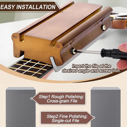 4-in-1 Bass & Guitar Fret File Tool-3 ° ، 23 ° ، 35 ° ، 90 ° زوايا لخلع الملابس ، أدوات الحنق للغيتار للمشاركة ، التقريب ، Deburring-Luthier Tools Kit in Saudi Arabia