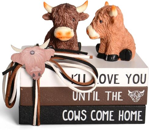 Highland Cow Gifts for Women: Highland Cow Decor Outdoor Garden Statue, Scottish Highland Cow Figurine Lifelike Highlander Cow Ornaments for Bathroom Office Desk Kitchen Decoration Highland Cows in Saudi Arabia
