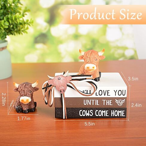 Highland Cow Gifts for Women: Highland Cow Decor Outdoor Garden Statue, Scottish Highland Cow Figurine Lifelike Highlander Cow Ornaments for Bathroom Office Desk Kitchen Decoration Highland Cows in Saudi Arabia