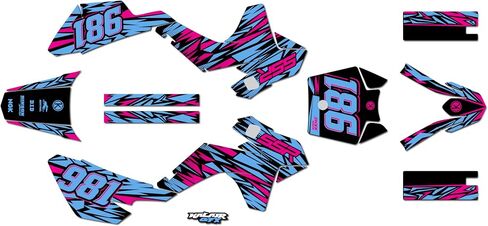 Graphics Kit for SSR SR70, SR110, SR125 (2021) Twitch Series Red 09 Mil - Dirt bike Custom Racing Graphics Decals Stickers Kit, no-plastics in Saudi Arabia