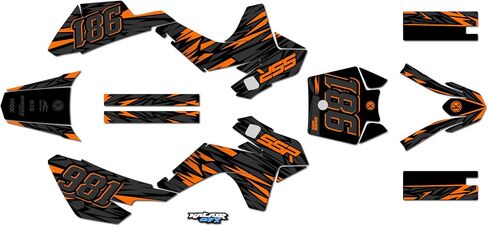 Graphics Kit for SSR SR70, SR110, SR125 (2021) Twitch Series Red 09 Mil - Dirt bike Custom Racing Graphics Decals Stickers Kit, no-plastics in Saudi Arabia