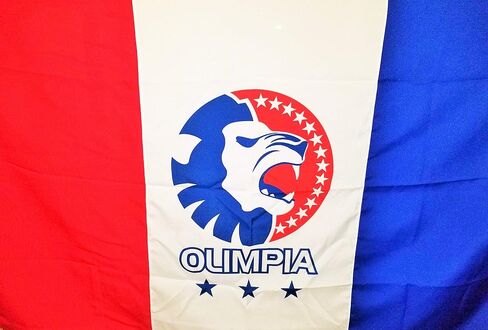بانديرا غراندي دي أوليمبيا دي هندوراس ؛ 39 Titulos 1.45 mts largo y 0.81 mts alto ؛ La Bandera de Tu Equipo Speverito del Pais Donde Tu Naciste ، Recuerdo de Tus Raices - La Bandera de Los Leones in Saudi Arabia