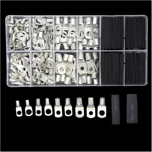 240 PCS SC Bare Ring Terminal Lugs Tinned Copper Tube Sealed Battery Wire Connector Bare Cable Crimp Solder Terminals in Saudi Arabia
