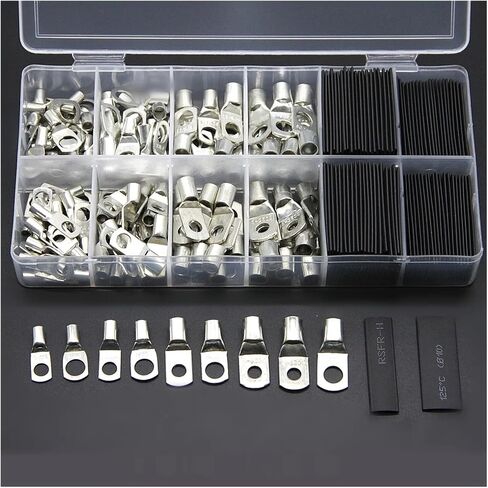 240 PCS SC Bare Ring Terminal Lugs Tinned Copper Tube Sealed Battery Wire Connector Bare Cable Crimp Solder Terminals in Saudi Arabia