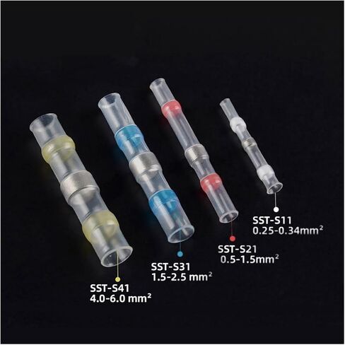 20 PCS Heat Shrink Wire Connector Welding Sealed Butt Terminal 0.25-6mm Insulated Waterproof Connector 10-26AWG Automotive(SST-S11) in Saudi Arabia
