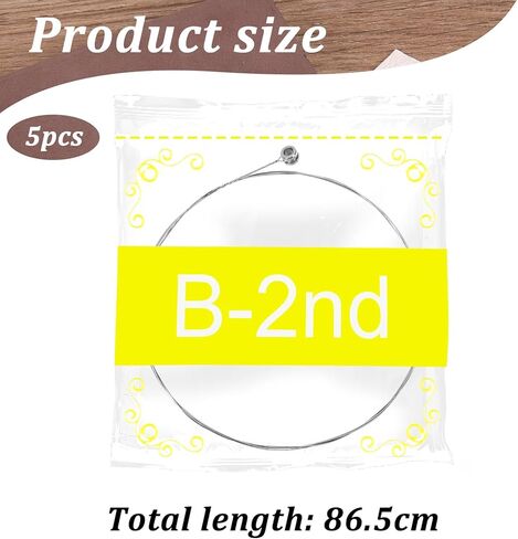 Acoustic Guitar B Strings, 5 Pack Acoustic Guitar Strings Well Balanced Light Tension Replacement Steel String Resistant Rust Prevent Brass Acoustic Tone for Beginners in Saudi Arabia