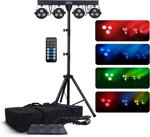 أضواء DJ وأضواء المسرح مع حامل | LED PAR GIGBAR مع DMX ، ضوء قوي النشاط الصوتي للحفلات | حزمة إضاءة DJ ، وقصة الضوء الثقيلة ، والأضواء للأحداث in Saudi Arabia