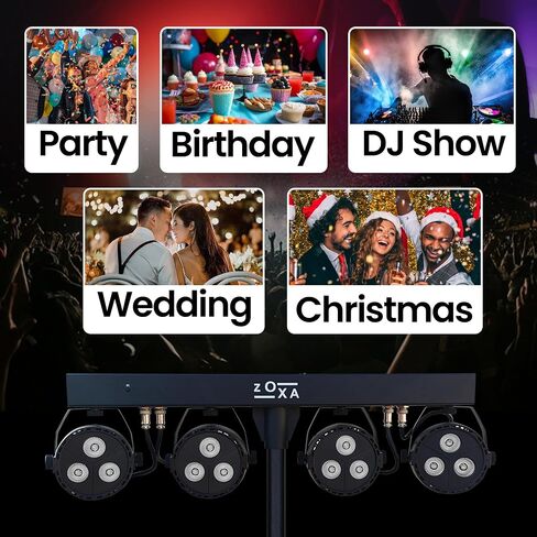 أضواء DJ وأضواء المسرح مع حامل | LED PAR GIGBAR مع DMX ، ضوء قوي النشاط الصوتي للحفلات | حزمة إضاءة DJ ، وقصة الضوء الثقيلة ، والأضواء للأحداث in Saudi Arabia