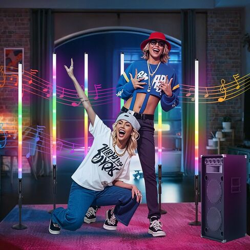 DJ أنبوب أضواء مع حامل 4800 4800 مللي أمبير في الساعة RGB Light Bar متزامن يعمل LED فيديو Light Stick Photo Booth Disco Stage Wedding Event Lighting 4 Pack in Saudi Arabia