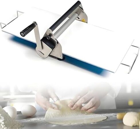 Stainless Steel Manual Dough Sheeter - Adjustable Thickness 0.5-17.5mm for Bakery, Pizza, Croissant - Commercial & Home Use Pastry Roller Machine in Saudi Arabia