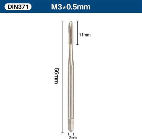 Thread Tap Din371 Machine Tap with Shank M3/M4/M5/M6/M8/M10/M12/M14 Metric Scre Tap Bit Threading There 1PCS (M3x0.5mm) in Kuwait