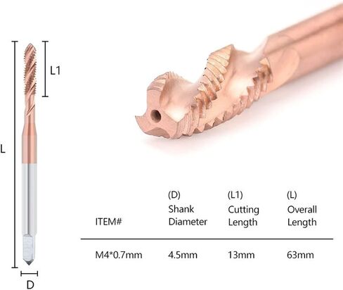 THEAR THE THE THE THE DIN371 MACHENT MACHENT TAP M3/M4/M5/M6/M8/M10/M12/M14 SCET SCET TAP THERTING THROWING 1PCS (M4X0.7) in Kuwait