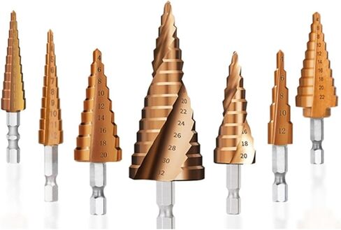 Cone Step Drill Bit 3-12/13 4-12/20/22/32mm Wood Metal Hole Coated Core Hole Drilling Tools 1Pcs(4-22mm Straight) in Saudi Arabia