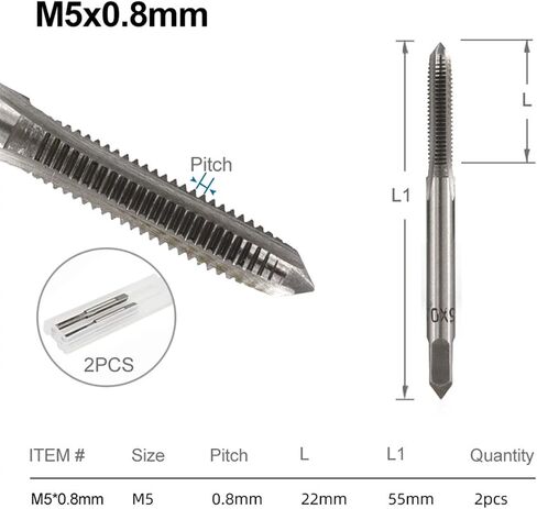 Right Hand Tap Drill Hand Tools Screw Thread Metric Plug Taps Metal Threading Tool 2Pcs(2pcs M7x1) in Saudi Arabia