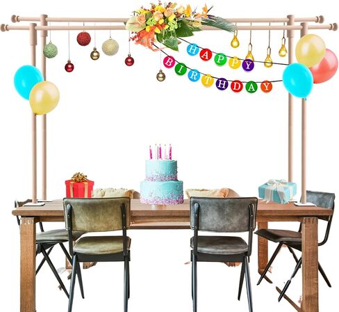 على المائدة حامل قضيب مع المشابك قابلة للتعديل 10-45 بوصة طول 15-106 بوصة طول خشبي قضيب قضيب الحفلات الذكرى السنوية in Kuwait