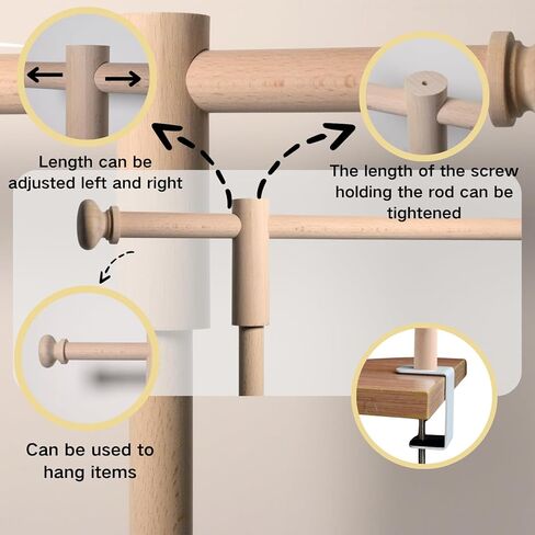 على المائدة حامل قضيب مع المشابك قابلة للتعديل 10-45 بوصة طول 15-106 بوصة طول خشبي قضيب قضيب الحفلات الذكرى السنوية in Kuwait