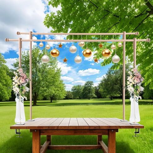 على المائدة حامل قضيب مع المشابك قابلة للتعديل 10-45 بوصة طول 15-106 بوصة طول خشبي قضيب قضيب الحفلات الذكرى السنوية in Kuwait