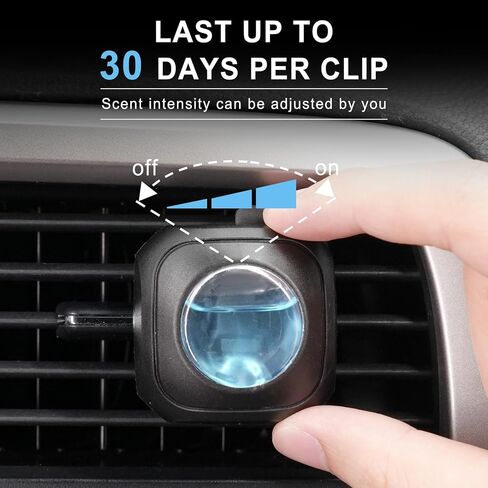 JUSTTOP Ocean Scent Car Air Freshener Clip,Provides Long Lasting Fragrance Holding for Over 120 Days,4 Vent Clips,4ml Each,Car Accessories for Men or Women(Ocean) in Kuwait