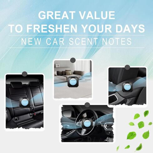 JUSTTOP Ocean Scent Car Air Freshener Clip,Provides Long Lasting Fragrance Holding for Over 120 Days,4 Vent Clips,4ml Each,Car Accessories for Men or Women(Ocean) in Kuwait