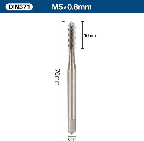 Thread Tap Din371 Machine Tap with Shank M3/M4/M5/M6/M8/M10/M12/M14 Metric Scre Tap Bit Threading There 1PCS (M3x0.5mm) in Kuwait