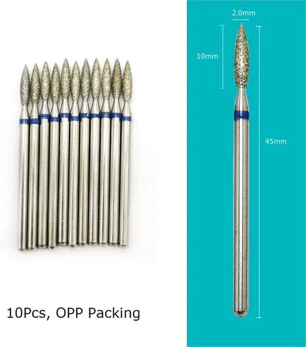 Nail Drill Bits Diamond Cutters for Manicure Cuticle Burr Milling Cutter 10Pcs(D050D(D)) in Saudi Arabia