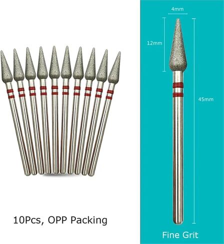 Nail Drill Bits Diamond Cutters for Manicure Cuticle Burr Milling Cutter 10Pcs(D050D(D)) in Saudi Arabia