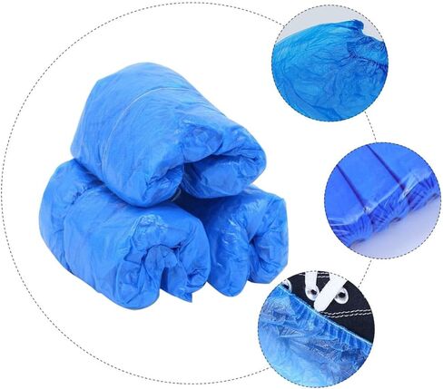 ABOOFAN 100Pcs Non Slip Shoe Covers Disposable Nonwoven Shoe Cases for Indoor Use Dustproof and Practical for Model Rooms Laboratories and Rainy Days in Saudi Arabia