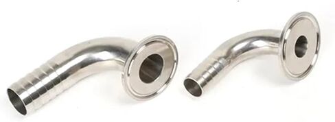 SAP 19/25/32/38/51MM SS304 خرطوم أنبوب بارب تركيب 1.5/2 "TRI Clamp 90 درجة خراطيم خراطيم خرطوم خرطوم مخطوطة (TC25.2XOD19 (3A)) in Saudi Arabia
