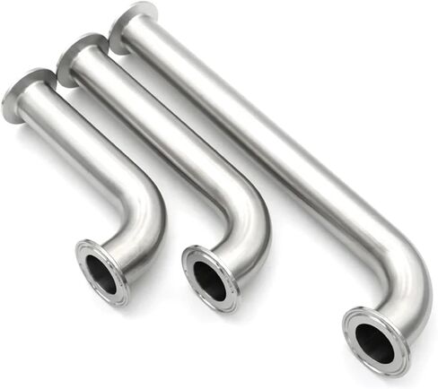 304/316L من الفولاذ المقاوم للصدأ 90 درجة المرفق Tri Clamp Long Extension 25 38 51mm أنبوب أنبوب تركيب homebrew 1 "1.25" 1.5 "2" (OD25X50.5 ، L610MM_SS316L) in Saudi Arabia