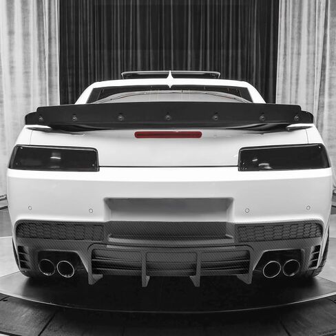 Ikon Motorsports ، Diffuser الخلفي متوافق مع 2014-2015 شيفروليه كامارو ، Ikon Gloss الأسود PP الشفة الخلفية الشفاه السفلي مع الزعنفة in Saudi Arabia