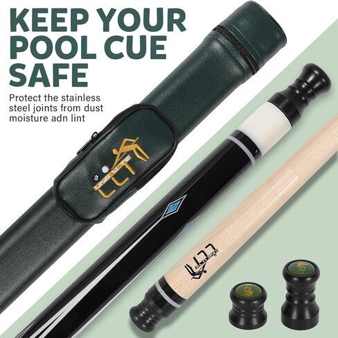 عصا بركة القيقب 58 بوصة ، 18oz-21 أوقية-2 قطعة من البلياردو خفيفة الوزن مع علبة جلدية للمنزل والبار والاستخدام التنافسي in Kuwait