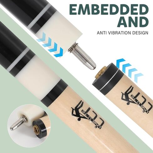 عصا بركة القيقب 58 بوصة ، 18oz-21 أوقية-2 قطعة من البلياردو خفيفة الوزن مع علبة جلدية للمنزل والبار والاستخدام التنافسي in Kuwait