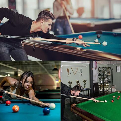 عصا بركة القيقب 58 بوصة ، 18oz-21 أوقية-2 قطعة من البلياردو خفيفة الوزن مع علبة جلدية للمنزل والبار والاستخدام التنافسي in Kuwait