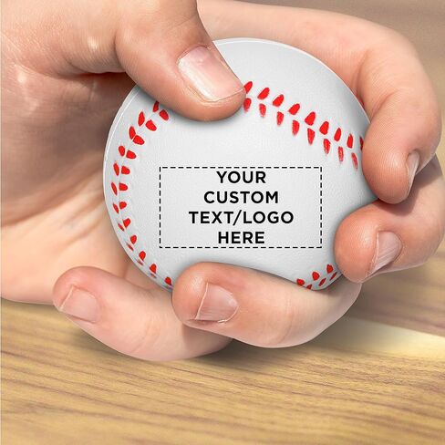 DISCOUNT PROMOS Custom Baseball Shaped Squeeze Balls Set of 100, Personalized Bulk Pack - Perfect for Promotional Giveaways - White in Saudi Arabia