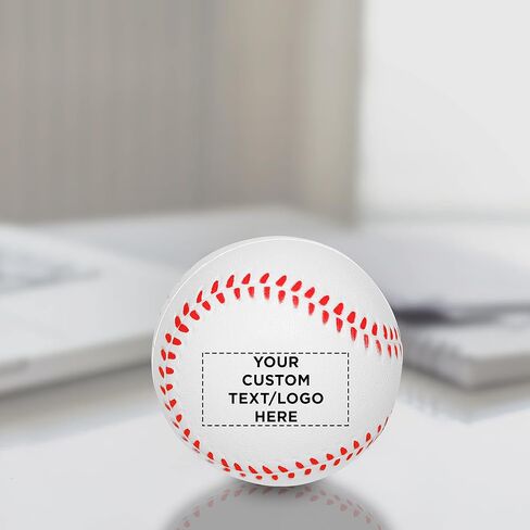 DISCOUNT PROMOS Custom Baseball Shaped Squeeze Balls Set of 100, Personalized Bulk Pack - Perfect for Promotional Giveaways - White in Saudi Arabia